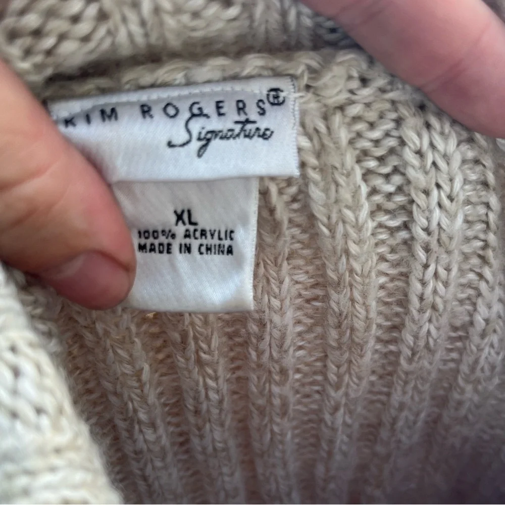 Kim Rogers XL Cozy Cream Button-Up Women's Cardigan Sweater - Picture 6 of 7